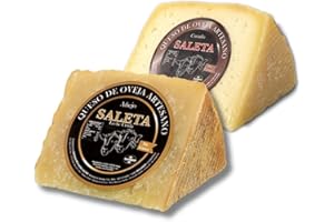 Amaisso® Caja de Quesos Regalo Gourmet | Surtido de 2 Cuñas de Queso Curado y Añejo de Oveja | Quesos Artesanos de La Mancha | "Pack Sibarita 500 gr" SALETA