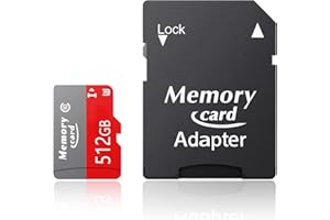 Lxuemlu 512go Carte mémoire 4K UHD Vitesse de Transfert vidéo Jusqu’à 100MB/ S Compatible avec Les Drones de caméra, A1 V30 UHS-I Classe 10 -B512GO