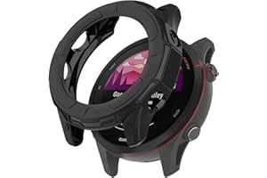 HaruYo Custodia compatibile con Garmin Forerunner 255 (non per Garmin Forerunner 255S), [Anti Macchia] [Antigraffio] Custodia TPU ultra sottile per Garmin Forerunner 255 – Nero