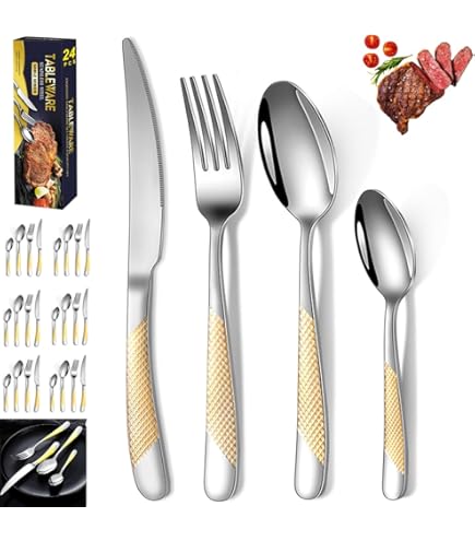 Salter BW06527 Bakewell Set De Couverts De Table En Acier Inoxydable, Ménagère 16 Pièces, Design