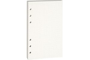 Lidwot Lot de 80 feuilles de recharge A6 à pois - 100 g/m² - Beige épais - Sans bavures - Pré-perforées - Convient aux classeurs A6 à 6 anneaux pour bureau, école et enseignants