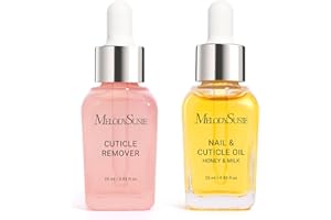 MelodySusie 25ML Cuticle Care Kit - Cuticle Oil and Cuticle Remover, Cuticle Nourishes and Softener, Promotes Nail Growth and Strength for Home and Salon Use 2PCS