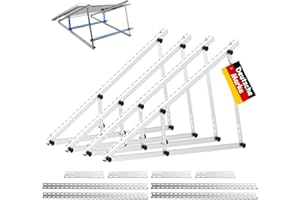 RHEIN BELEUCHTUNG Verstärkte Solarpanel-Halterung Aluminium Verstärkte Balkon-Kraftwerkshalterung 118CM Montagewinkel 0-90° Solarpanel-Montagesatz für 100W-800W Geeignet für Flachdächer Wände Wohnwagen Boote 2 Paar