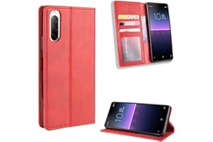 QiongniAN Hülle für Sony Xperia L3 Hülle Leder,Hülle für Sony Xperia L3 I3312 I3322 I4312 I4332 Hülle Schutzhülle Case Cover Red