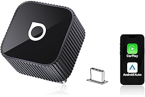 2026 Verbesserter OTTOCAST Mini Slim (USB-C Edition), 2-in-1 Wireless CarPlay & Android Auto Adapter für iOS 10+ & Android 11+, Multi-User-Unterstützung, Plug & Play wandelt Kabel in Wireless(Schwarz)