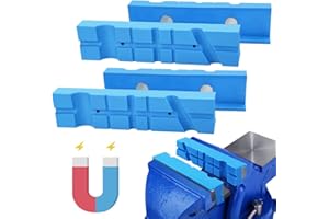 SPEACOUR 4 Pezzi Ganascia Morbida per Morsa in TPU Copertura Magnetica Morsa Fresatrice Morsa di protezione Protezione Morbida Ganascia per Morse da Banco, Trapani, Fresatrici - 14 * 3.6 * 3.2cm, Blu