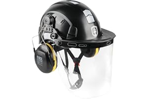 GREEN DEVIL Casque de Protection pour tronçonneuse, Casque de Protection forestière, Casque de sécurité avec Protection auditive et visière 3 en 1