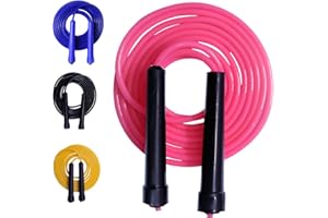 YSCARE Corde à sauter réglable Corde de vitesse Corde Crossfit pour l'exercice d'entraînement de boxe Fitness pour hommes et femmes enfants Jeu Scolaire activité de Plein air 9ft