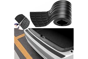 VOAKZEF Car Rear Bumper Protector, Universal Fit, Black-Pointed, Rubber Exterior Finish, PVC Soft Rubber Material, Trunk Protection Strip, Anti-Scratch, Waterproof, Easy to Install