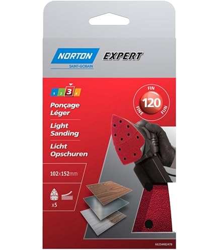 Patins Abrasifs Norton Expert - 16 Pièces, 93x230 Mm, Grain 180 - Finition Fine - NEUF