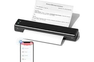 ASprink Stampante Portatile A4, M08f Stampante Termica Portatile Supporta Carta Termica A4 in Formato 8.27" X11.69", Compatibile con Android e iOS per Telefono e Laptop - Nero