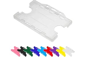 Double Sided ID Card Holder, Two Sided Badge Holder, from PCL Media ltd Rigid ID Card Holder for Two Cards Opaque/Clear (Pack of 1)