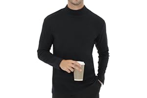 Tyhengta Men's Long Sleeve Top Turtleneck Fleece Undershirt Thermal Pullover Top Baselayer Winter Fleece Tops