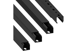 Canal para Cables Cablecoach Habengut CC10110 (con Orificios de Montaje en la Base) 25x25 mm de PVC, Color: Negro, Longitud 4 m (4 x 1 m de Longitud)