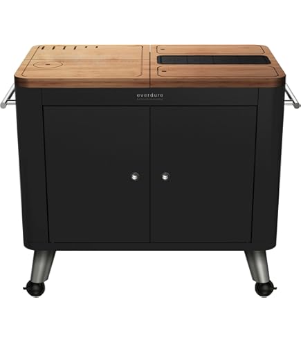 Copertura Impermeabile Everdure Per Cucina Mobile Da Esterno - Con Cordoncino, Protezione UV, Nero (102x57x86 Cm) - 3