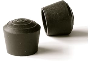 ajile - 4 pièces - Embout Enveloppant Rond en Caoutchouc pour Tubes de diam. 25 mm - Noir - EVR925-M