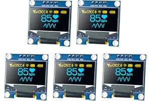 LAFVIN Módulo de pantalla OLED I2C de 0,96 pulgadas, 128 x 64 píxeles, pantalla OLED IIC, serie mini, autonivelante, compatible con Arduino Raspberry PI (azul y amarillo)