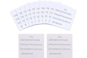 12 Pièces Patch Réparation Transparent, Lre Co. TPU Imperméable Réparation des Autocollants Tenacious Tape pour Doudoune, Auvents, Dériveurs et Matelas Gonflables