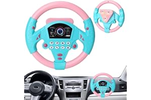 YANGUN Giocattoli per Volante Bambini, Volante Giocattolo per Auto con Rotazione a 360°, Simulatore di Guida Bambini con Suoni di Luci, Volante Copilota Educativo, per Ragazzi e Ragazze da 3 Anni