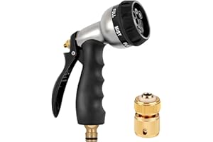 Chaohua Gartenbrause Metall Handbrause Gartenspritze Ballbrause, 7 Funktionssprühdüsen Spritzpistole Wasserspritze Gartenbewässerung für Bewässerung, Autowäsche, Reinigung