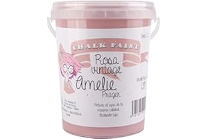 IberNorma Amelie Prager 1 Litro Pintura a la Tiza para muebles, Chalk paint para decoración y manualidades en madera 1L (09 Rosa Vintage)