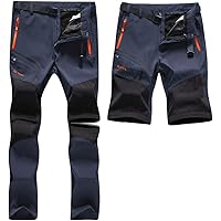 SANMIO Herren Wanderhose Zip Off Atmungsaktiv Wasserdicht Softshellhose Outdoor Funktionshose Trekkinghose Entfernbar…