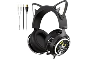Somic GS510 Casque Filaire avec Micro rétractable et Suppression du Bruit pour Xbox One, PS5, PS4, PC Noir 3,5 mm