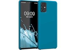 kwmobile Carcasa Compatible con Samsung Galaxy A71 Funda - Case TPU y Silicona antigolpes - Apto Carga inalámbrica - Azul Arrecife