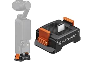 K&F Concept Charging Adapter Base for DJI Osmo Pocket 3, Desktop Type-C Charging Dock Fit Arca-Swiss Standard, with 1/4 Screw Hole/Folding Finger, Aluminum Alloy Bracket