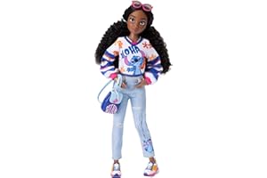 Disney ily 4EVER Fashion Dolls Dark Hair Stitch 30cm/11.5" Tall with 13 Points of Articulation, Two Complete Mix-and-Match Outfits and Glittery Mickey Ring for You!