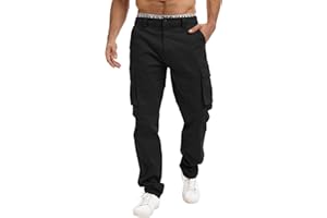Breampot Men's Cargo Trousers Cotton Chino Trousers Leisure Outdoor Trousers Work Trousers Stylish Pants