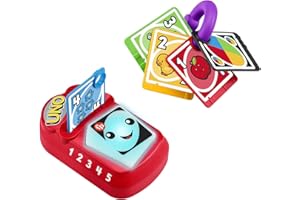 Fisher-Price Mon Premier UNO Bilingue Rires & Éveil, version française, jouet électronique avec sons et lumières, pour bébé et enfant dès 6 mois, HGY54