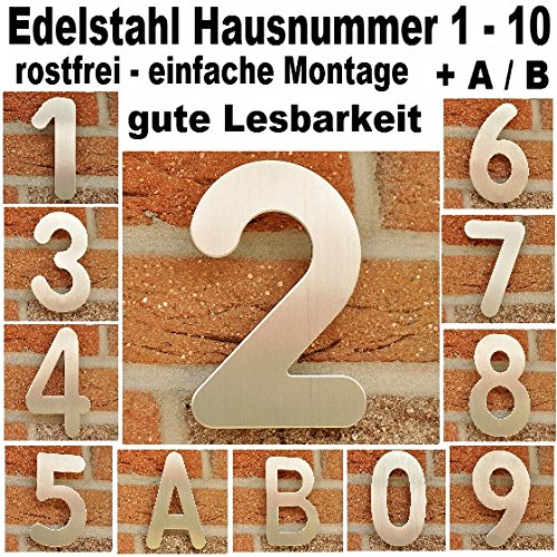 nanook Hausnummer „Arco“ – Edelstahl gebürstet – 10 cm – klein a - 4