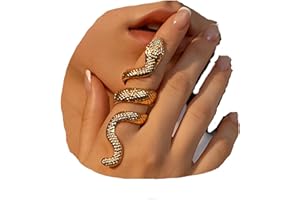 Yheakne Punk Schlangenringe Gold übertriebene Schlangenringe Vintage Schlangenringe Gothic Offene Schlangenringe für Frauen