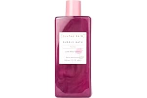 Sunday Rain Reviving and Hydrating Luxury Rose Oil Bubble Bath for Body, Vitamin A and Antioxidant Infused for Renewing and Evening Skin Tone, Fresh Rose Petals Scent, 450ml