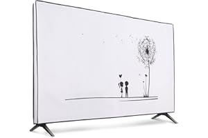 kwmobile Housse écran TV Compatible avec 55" TV - Protection d'écran télévision - Noir-Blanc