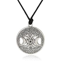 Árbol De La Vida Con Luna Triple Y Pentáculo Con Base De Altar Wicca