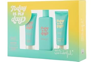 Mr. Wonderful - Today Is My Day Colonia 75ml + Crema Manos 75ml + Crema de Cuerpo Glow Edition 75ml, Estuche de Regalo Mujer, Eau de Toilette Femenina, Aroma Cítrico y Floral, Fragancia Duradera
