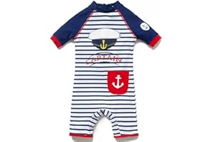 BONVERANO Costume Bagno Bambini UPF 50+ Protezione Solare Chiusura Zip