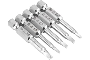 Bestgle 5PCS Embouts de Tournevis Magnétique à Tête Triangulaire Set S2 Acier 1,8mm, 2mm, 2,3mm, 2,7mm, 3mm, Tige 6.35mm Hexagonale, Longueur de 50mm