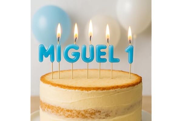 Velas de cumpleaños personalizadas con Nombre, Edad y Color | Velas cumpleaños originales para tarta | Decoración tartas cumpleaños | Velas tarta | Compra solidaria