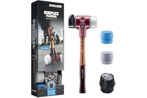HALDER Kit de démarrage Plusbox, marteau à amortisseur Simplex D60, composition en caoutchouc avec pied/superplastique, ainsi qu'un insert de frappe TPE soft et TPE mid plus décapsuleur | 3027s026