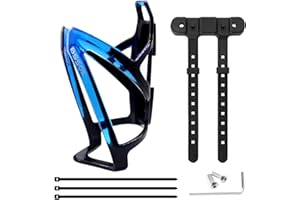 BSSOK Bicycle Bottle Holder, Black/Blue, Plastic, Water Bottle Holder, Lightweight Durable PC Drink Holder for Bicycle, MTB, Road Bike, Mountain Bikes