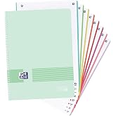 Oxford Live &amp; Go, A4+ 5 x 5 Squared Notebook, Plastic Cover, 160 Sheets, 8 Colour Bands, Microperforated Notebook, Ice Mint P