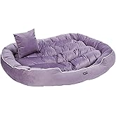 Amazon Basics Polyester XXL Pet Bed with Cushion | Ideal for Big Dogs | Washable | Suitable for Multiple Pets |110 x 93 x 20 cm