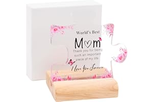 KEYIDO Gifts for Mum Mothers Day Christmas Birthday Gifts Best Ideas Present for Mum Puzzle Piece Acrylic Plaque Gift to Mum from Son and Daughter You are Best Mum to the World