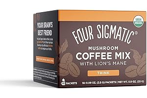 Four Sigmatic Organiczna kawa grzybowa | Arabica kawa rozpuszczalna z lwią grzywą, chagą i rodiolą | mieszanka instant kawy grzybowej dla lepszej koncentracji i wsparcia odpornościowego | 10 opakowań