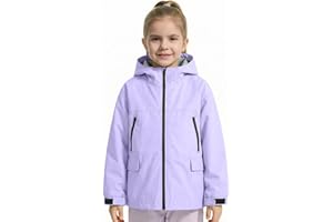 Gogokids Boys Girls Rain Jacket Lightweight Waterproof Raincoat Hooded Windbreakers Outerwear Jackets for 4-12 Years