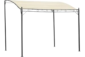 Keketa Gazebo Pergola da Sole Esterna Patio Ombra Gazebo Giardino Tela Materiale Impermeabile e Ombreggiante 3mx2.5m