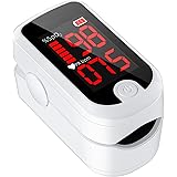 Pulse Oximeter Fingertip, Blood Oxygen Saturation Monitor, Heart Rate Monitor and SpO2 Levels, Portable Pulse Oximeter with C